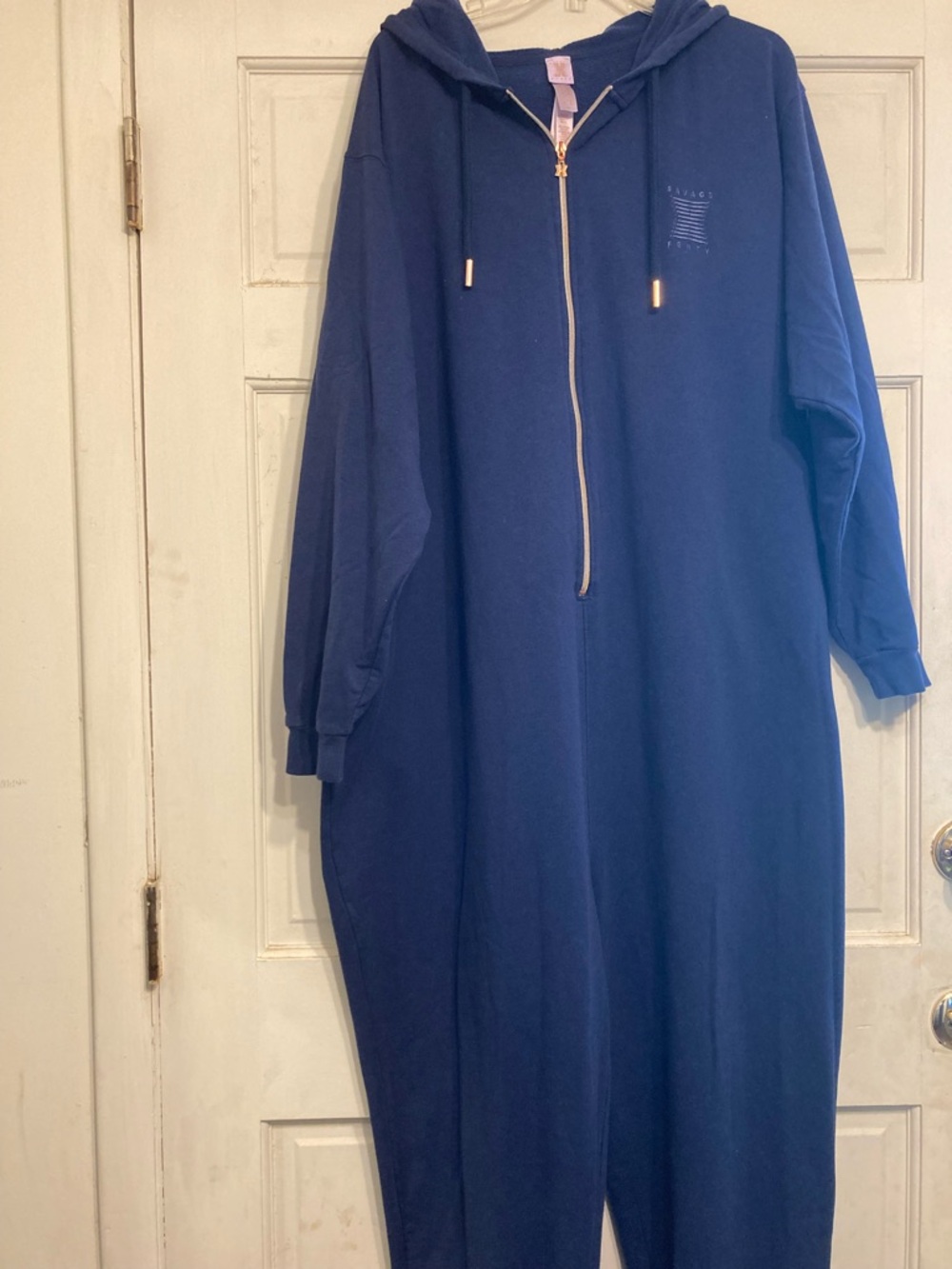 Savage X Fenty Deep Blue Zip-Up Hooded Onesie